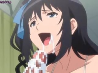 Liels krūtīm anime mazulīte izpaužas hammerd