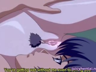 Anime babe doing blowjob and swallow sperm