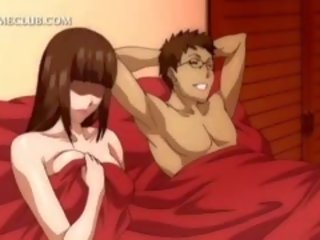 3d anime babe blir fitte knullet opp skjørtet i seng