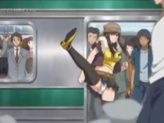 Bonded הנטאי מבוגר וידאו בובה מקבל מיני מעוללת ב subway
