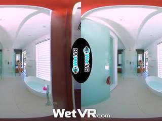 Wetvr õnnelik riputatud roomamine virtual tõeline vannitamine kuradi ja creampie
