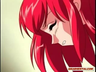 Redhead Hentai daughter Caught And Poked All Hole By Tentacles C
