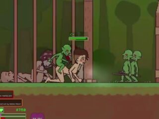Captivity &vert; stadium 3 &vert; naken hunn survivor fights henne måte gjennom seksuelt aroused goblins men mislykkes og blir knullet hardt svelge liters av sæd &vert; hentai spill gameplay p3