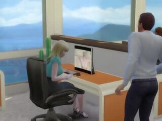 In order not to lose a job blonde offers her pussy - dirty video in the office