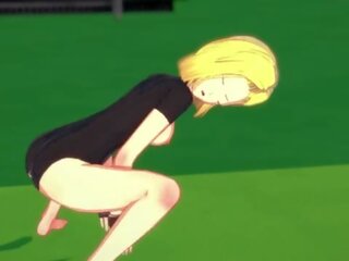 Android 18 cowgirl ridning inntil stor creampie - drage ball