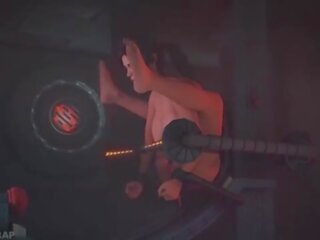 Lara croft in the orgasme machine
