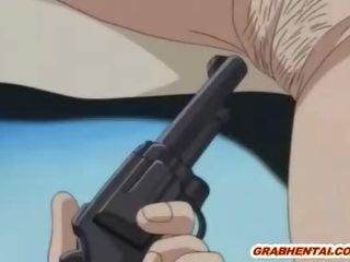 Polizia donna hentai prende assfucked con pistola in suo fica