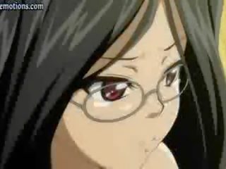 Manga avec lunettes obtient baisée