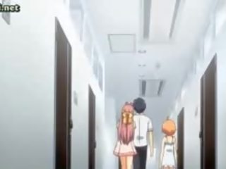 Tenåring anime kvinne rykk en pikk