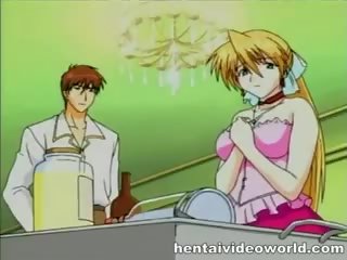 Brystvorte spille og overlegen faen i anime bdsm