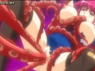 Anime rødhårete blir anal dildo