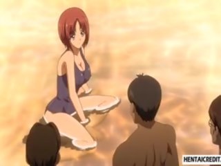 Hentai Redhead Gets Caught And Gangbanged Outdoors