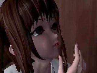Naughty animated daughter teasing dong