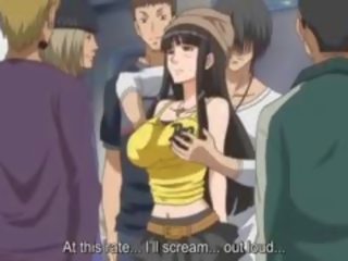 Stor titted anime x karakter klipp slave blir brystvorter pinched i offentlig