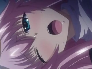 Hentai mademoiselle med rosa hår ansikts- och creampie
