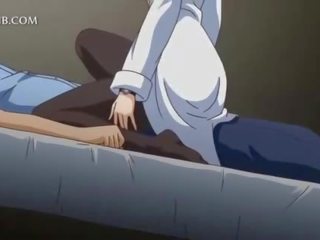 Sedusive animen sweetheart ridning lastad phallus i henne säng