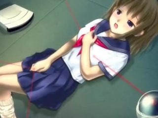 Anime stunner i skole uniform onanering fitte
