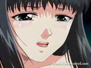 Pitkä tukkainen musta tukkainen anime seksi klipsi söpö antaminen pää työ ja ottaa sai laid koira asema