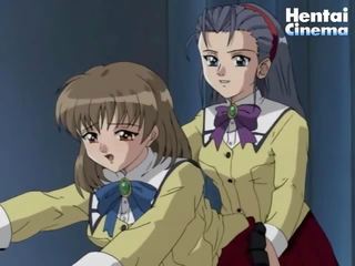 Anime lærer bonks henne ond student med henne lang finger i den rumpe