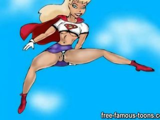 Célèbre dessin animé superheroes orgie