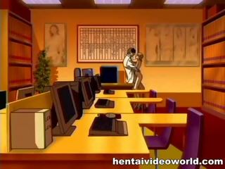 Chief fucking first-rate hentai teenager on office table