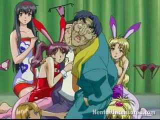 Sexual Anime adult clip Females Touching The Fatty Dude`s Shape Near Avid