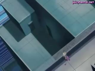 Hentai jumping en manhood på gate