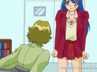 Okázalý manga sekretárka získavanie miniatúrne cooter fingered podľa ju šéf v the kancelária
