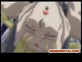 Blondynka hentai grand brutalnie macki pieprzony