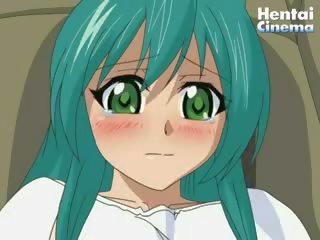 Shy Hentai Blue-haired Chick Gets Her Pussy Fingered And