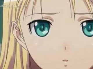 Blondinė anime fairy apie kulnai pučia ir dulkina sunkus bybis