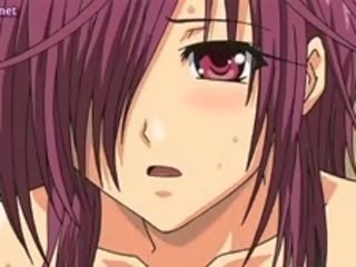 Sensuell anime rødhårete slurping