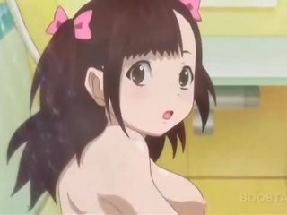 Vannituba anime täiskasvanud film koos süütu teismeline alasti prl