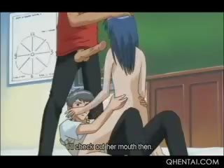 Hentai gangbang con profondo gola e raddoppiare penetrazione