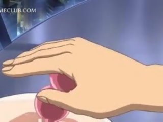 Seksual anime beauty getting öl künti rubbed from her back