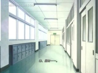 Anime diva w szkoła jednolity masturbacja cipka