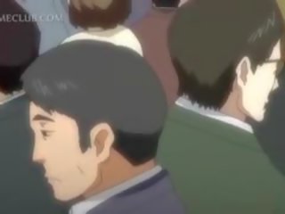 Gjoksmadhe anime i kapuri me jo ticket merr fucked në the treni