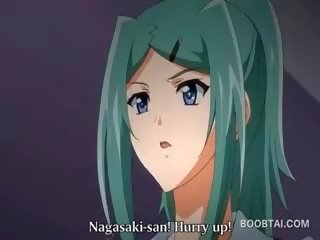 Söta animen tonårs flicka visning henne axel sugande skills