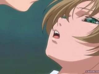 Two big tit Anime lesbians rubs their wet cunts against each other