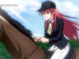 Telanjang menggiurkan anime si rambut merah dalam tegar anime adegan