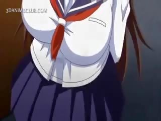 Anime dame i skole uniform blåser stor johnson