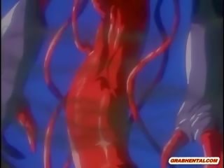 Coed Hentai divinity Brutally Tentacles Fucked