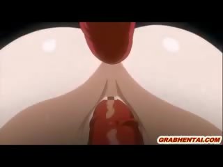 Busty Hentai teenager Hard Brutally Poked Allhole By
