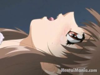 Agreeable animen ragata få rosa skallig fitta slickade av henne sweetheart