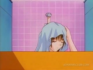 Smyslný hentai siren fantasizing o pohlaví video v sprchový