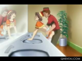 Hentai maids výprask slick twats a získávání prdel smashed