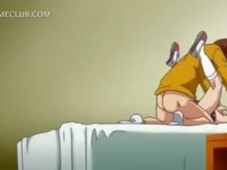 Stor nippled anime adolescent fitte spikret hardcore i seng