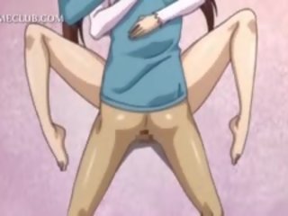 Adolescent timide l'anime fille obtient grand piquer profond en son abricot