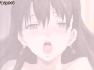 Lascive anime makakakuha ng mga utong licked