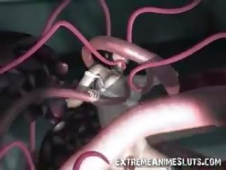 3d fräulein kaputt gemacht von außerirdischer tentakeln!